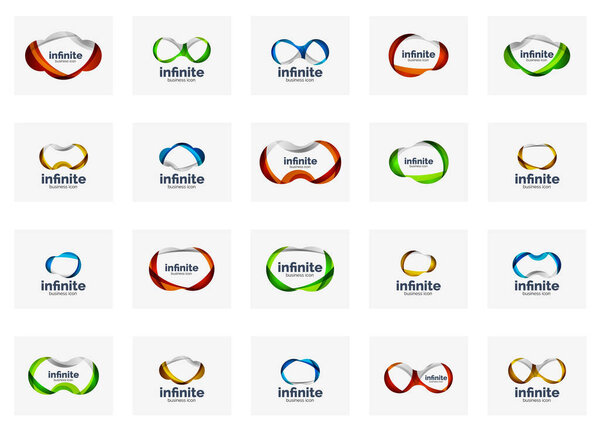 Set of infinite logo symbols, abstract business icons