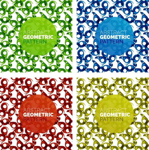 Set of seamless color geometric patterns — Stock Vector