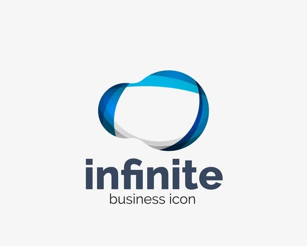 Logotipo infinito, ícone de negócio abstrato azul — Vetor de Stock