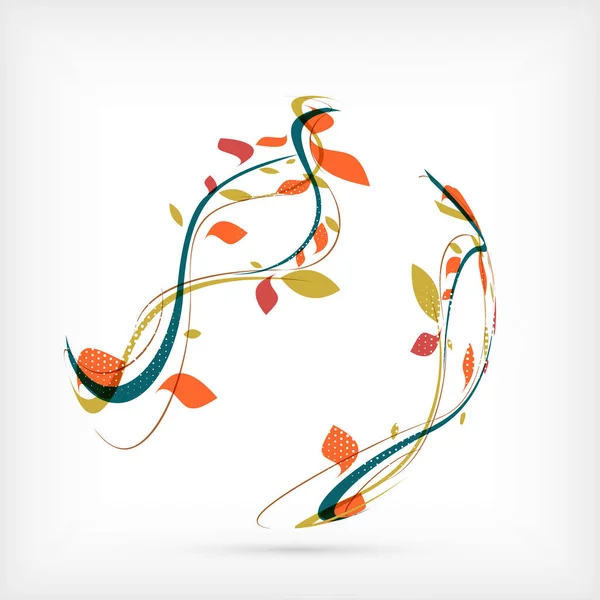 Autumn floral nature fall background. Modern nature abstract template. — Stock Vector