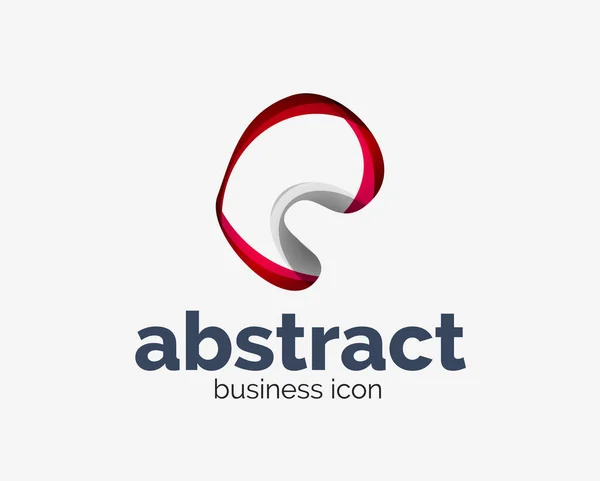 Absztrakt áramló logó, business branding line logotípus — Stock Vector