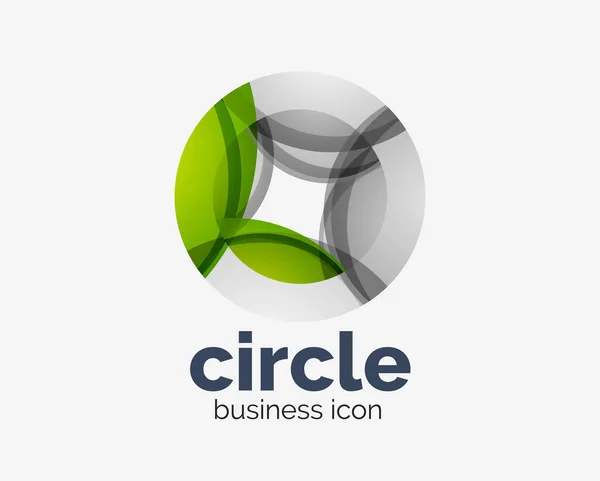 Disegno astratto del cerchio logotipo, modello rotondo di disegno del logo vettoriale, icona internet con torsione o effetto a spirale — Vettoriale Stock