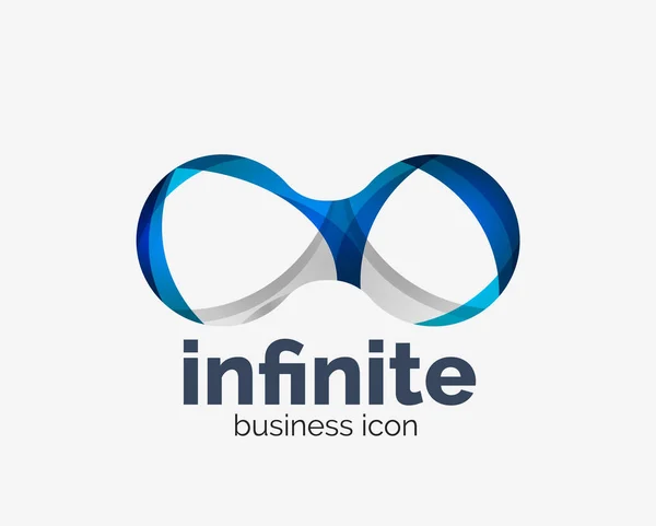無限のロゴ、青い抽象的なビジネスアイコン — ストックベクタ