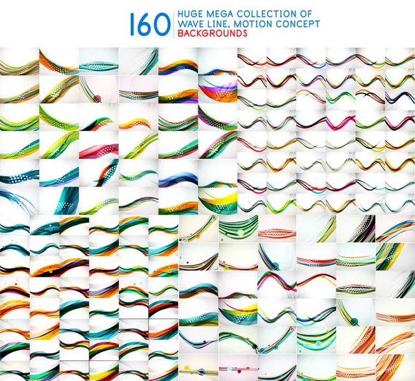 Enorme mega colección de diseño de fondo patrón de onda — Archivo Imágenes Vectoriales