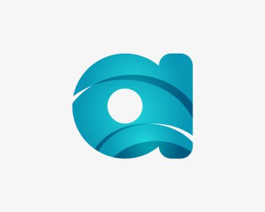 A harfi logo simgesi tasarımı. Asgari akış konsepti.