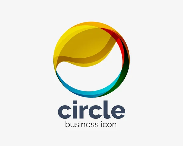 Disegno astratto del cerchio logotipo, modello rotondo di disegno del logo vettoriale, icona internet con torsione o effetto a spirale — Vettoriale Stock