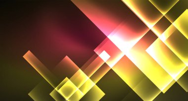 Parlak neon tasarım kare şekil soyut arka plan. Retro vektör soyut tasarım afiş şablonu