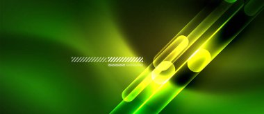 Cam neon blok ve soyut arkaplan çizgileri