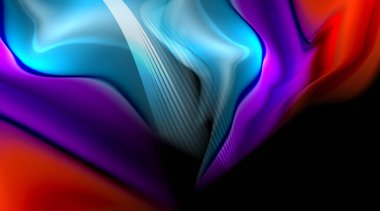 Siyah arkaplanda sıvı renk eğimleri