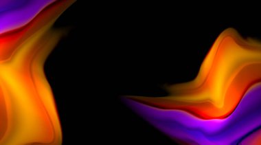 Siyah arkaplanda sıvı renk eğimleri