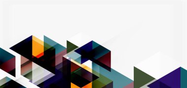 Geometrik soyut arkaplan, mozaik üçgen ve altıgen şekiller. İş veya teknoloji sunumu, İnternet posteri veya web broşürü kapağı, duvar kağıdı için modaya uygun soyut düzen şablonu