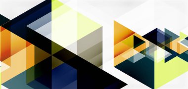 Geometrik soyut arkaplan, mozaik üçgen ve altıgen şekiller. İş veya teknoloji sunumu, İnternet posteri veya web broşürü kapağı, duvar kağıdı için modaya uygun soyut düzen şablonu