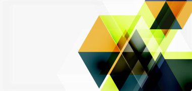 Geometrik soyut arkaplan, mozaik üçgen ve altıgen şekiller. İş veya teknoloji sunumu, İnternet posteri veya web broşürü kapağı, duvar kağıdı için modaya uygun soyut düzen şablonu