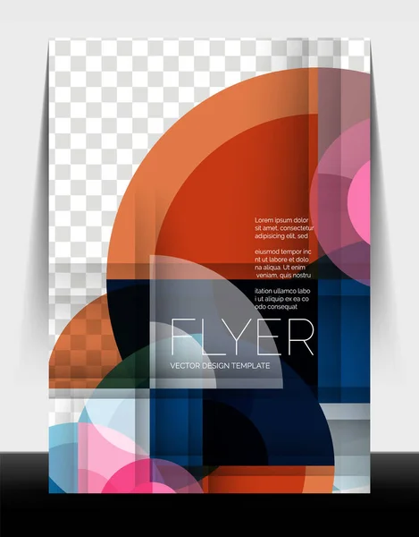 A4 flyer annual report circle design, vector background print template — Stock Vector