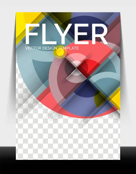 A4 flyer annual report circle design, vector background print template — 스톡 벡터