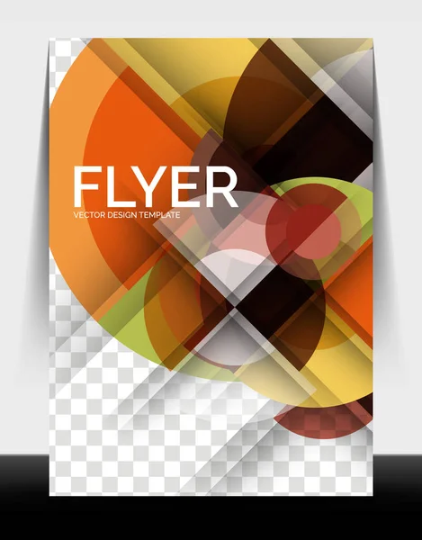 A4 flyer annual report circle design, vector background print template — 스톡 벡터