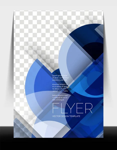 A4 flyer annual report circle design, vector background print template — 스톡 벡터