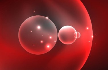 Işık efektleriyle şeffaf parlak parlak daireler. Duvar kağıdı, bayrak, arkaplan, kart, kitap illüstrasyonu, iniş sayfası için tekno fütüristik vektör soyut arkaplan