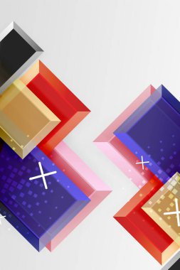 Metal ok şeklindeki arka plan. Duvar kağıdı, bayrak, arkaplan, kart, kitap illüstrasyonu, iniş sayfası için 3d efektli soyut geometrik arkaplan