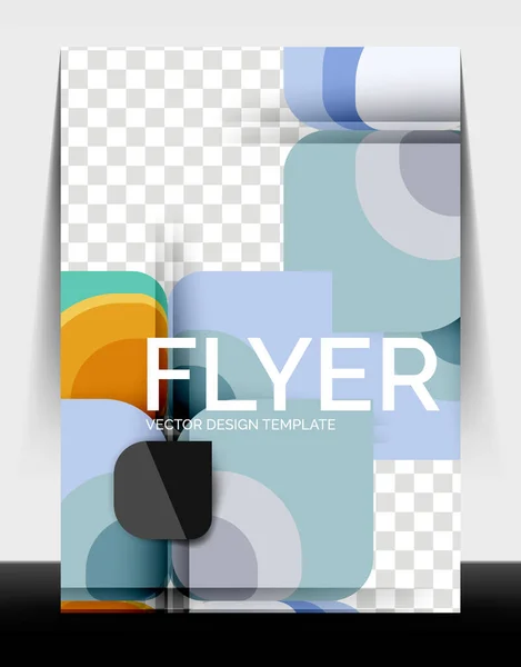 Verksamhetsberättelse broschyr mall, A4-storlek omslag skapade med geometriska moderna mönster — Stock vektor
