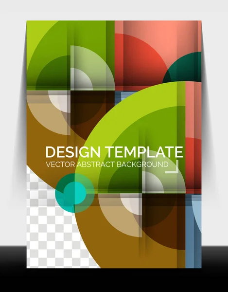 A4 flyer annual report circle design, vector background print template — 스톡 벡터