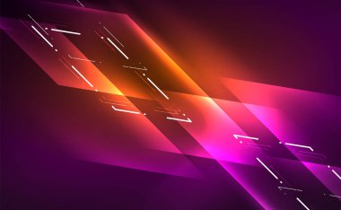 Dinamik neon parlak, soyut bir arkaplan. İş veya teknoloji sunumu, İnternet posteri veya web broşürü kapağı, duvar kağıdı için modaya uygun soyut düzen şablonu