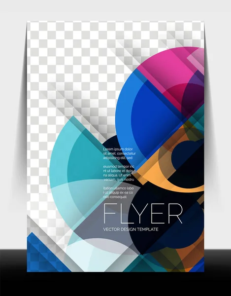 A4 flyer annual report circle design, vector background print template — 스톡 벡터