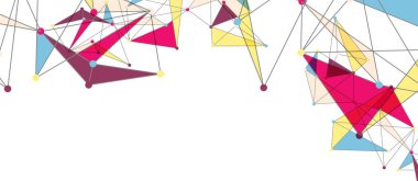 Hat noktaları bağlantıları, üçgen teknoloji tasarımı. Soyut geometrik arkaplan