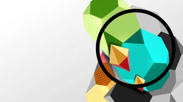 Fondo abstracto - composición de formas geométricas poligonales 3d. Ilustración de vectores para fondos de pantalla, Banner, Fondo, Tarjeta, Ilustración de libros, landing page — Archivo Imágenes Vectoriales