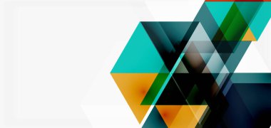Geometrik soyut arkaplan, mozaik üçgen ve altıgen şekiller. İş veya teknoloji sunumu, İnternet posteri veya web broşürü kapağı, duvar kağıdı için modaya uygun soyut düzen şablonu