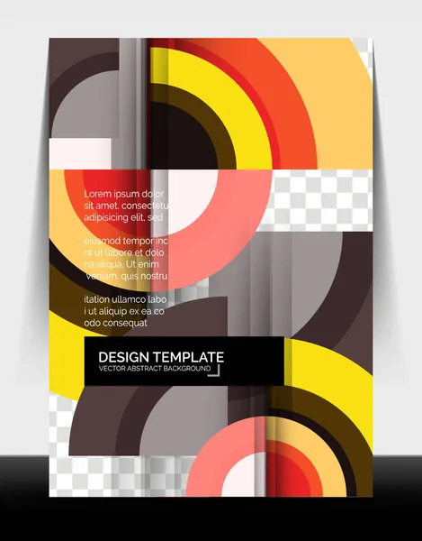 Modello di stampa del volantino a4 di progettazione del cerchio, progettazione annuale del rapporto — Vettoriale Stock