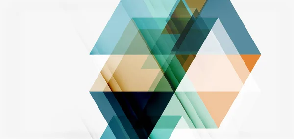 Geometrischer abstrakter Hintergrund, Mosaikdreieck und Sechseckformen. Trendige abstrakte Layoutvorlage für Business- oder Technologiepräsentation, Internet-Poster oder Web-Broschüre, Tapete — Stockvektor