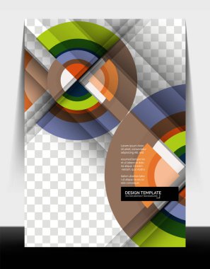 Çember tasarımı a4 el ilanı baskı şablonu, yıllık rapor tasarımı