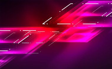 Dinamik neon parlak, soyut bir arkaplan. İş veya teknoloji sunumu, İnternet posteri veya web broşürü kapağı, duvar kağıdı için modaya uygun soyut düzen şablonu