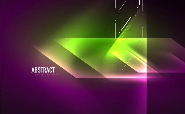 Dynamische neon glanzende abstracte achtergrond. Trendy abstracte layout template voor zakelijke of technologische presentatie, internet poster of web brochure cover, behang — Stockvector