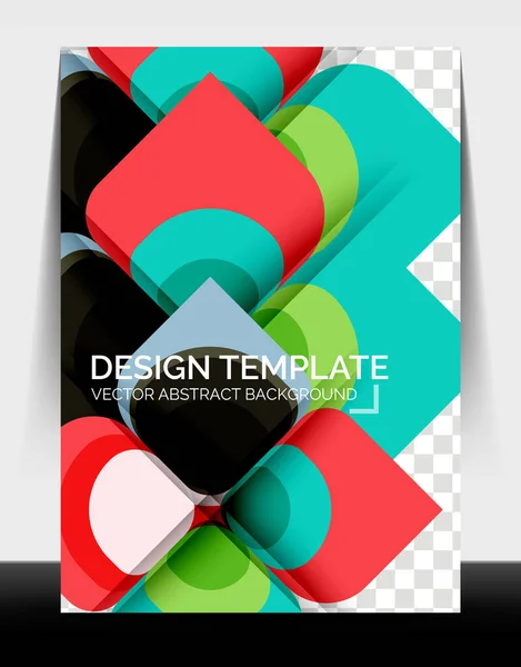 Business annual report brochure template, A4 size covers created with geometric modern patterns — Stock Vector