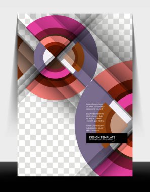 Çember tasarımı a4 el ilanı baskı şablonu, yıllık rapor tasarımı