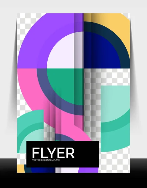 Cirkel ontwerp a4 flyer print template, jaarverslag ontwerp — Stockvector