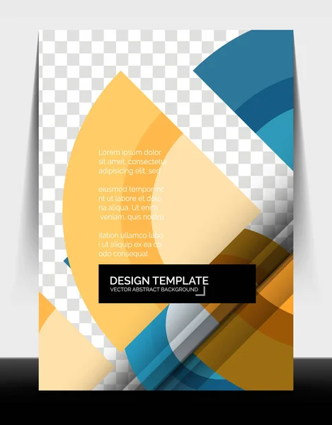 Circle design a4 flyer print template, annual report design — 스톡 벡터