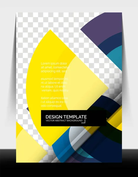 圆形设计：4份传单印刷模板，年度报告设计 — 图库矢量图片