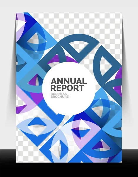 Business flyer annual report, circle and triangle shapes modern design — Stock Vector