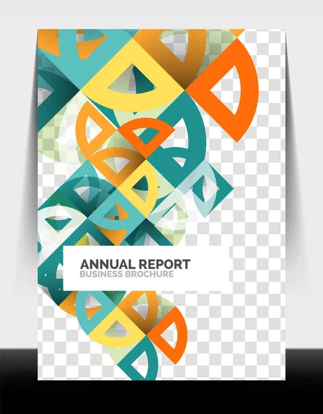 Business flyer annual report, circle and triangle shapes modern design — Stock Vector