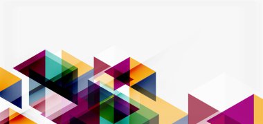 Geometrik soyut arkaplan, mozaik üçgen ve altıgen şekiller. İş veya teknoloji sunumu, İnternet posteri veya web broşürü kapağı, duvar kağıdı için modaya uygun soyut düzen şablonu