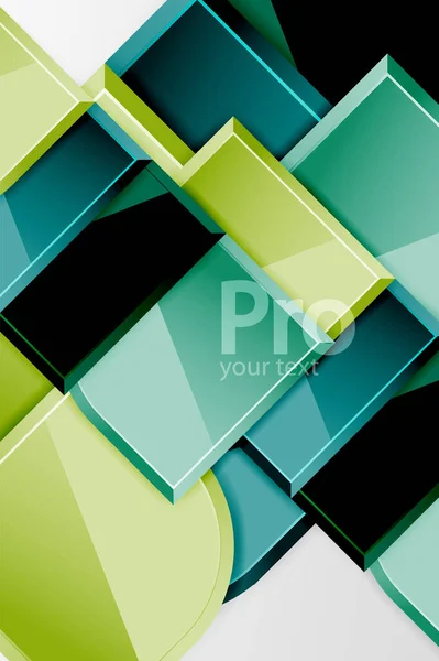 Glanzende glazen vierkanten met ronde elementen geometrische samenstelling. Abstracte geometrische achtergrond met 3D-effect compositie Voor Wallpaper, Banner, Achtergrond, Kaart, Boek Illustratie, landing page — Stockvector