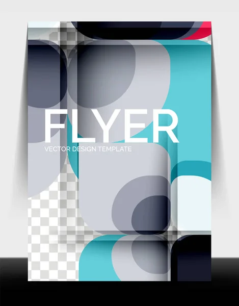 Zakelijk jaarverslag brochure sjabloon, A4-formaat covers gemaakt met geometrische moderne patronen — Stockvector