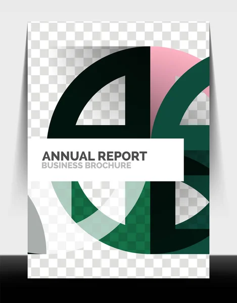 Business flyer annual report, circle and triangle shapes modern design — Stock Vector