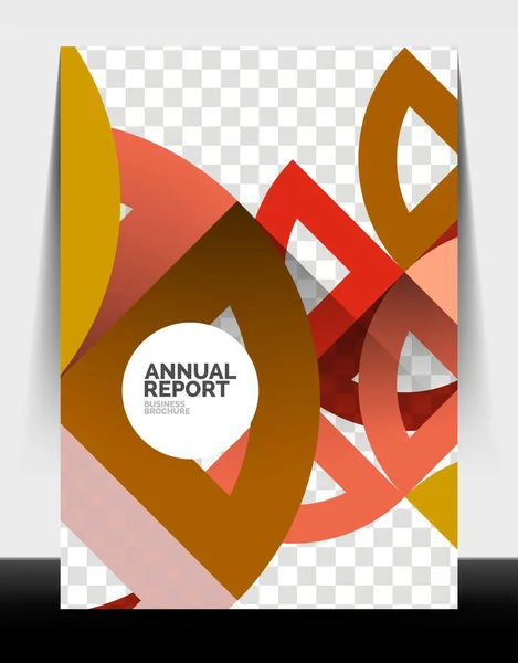 Biznes ulotka roczny raport, koło i trójkąt kształty nowoczesny design — Wektor stockowy