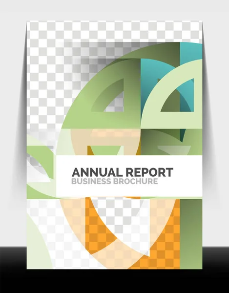 Volante de negocios informe anual, círculo y triángulo formas diseño moderno — Archivo Imágenes Vectoriales