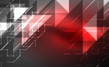 Abstract background, mosaic triangle pattern with transparent effects on glowing neon shiny backdrop. Vector Illustration For Wallpaper, Banner, Background, Card, Book Illustration, landing page