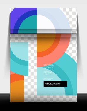 Çember tasarımı a4 el ilanı baskı şablonu, yıllık rapor tasarımı
